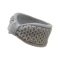Bandeau en tricot gris doublé de peluche, chauffe-oreilles chaud accessoire pour cheveux. - Gris clair