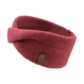 Cozy mohair twist headband for women, stylish wide winter ear warmer and yoga hair accessory. - Burgundy