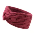 Roter Strick Zopfmuster Stirnband warmer Ohrenschützer Haarschmuck breites Haarband - Weinrot