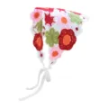 Bandana foulard all'uncinetto fatto a mano stile pastorale francese accessorio - Stile Floreale / Blocco di Colore Floreale Rosso