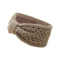 Bandeau Tricot Kaki Doublé Polaire Cache-Oreilles Hiver Twist Accessoire Cheveux Fin - Kaki