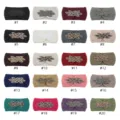 Fascia lavorata a maglia con strass perle largo inverno caldo fascia capelli yoga elastico - Multicolore
