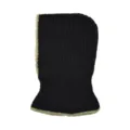 Gorro de punto negro pasamontañas esquí capucha bufanda invierno cálido térmico liso elegante - Negro