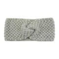 Grijs gebreide strass twist hoofdband warme haaraccessoire voor de winter en dagelijks. - Lichtgrijs