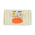 Strick Stirnband mit grossem Mund und Augen lustiges Pluesch Haarband fuer Yoga und Waesche - Creme