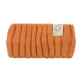 Retro knitted headband with smile label, caramel winter cozy hair band for yoga and wash face. - Orange