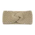 Gestricktes Strass-Knoten-Haarband kuscheliger Ohrenwärmer Winter Haar-Accessoires - Camel