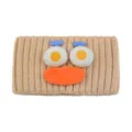 Bequemes Strick Stirnband mit lustigen Augen fuer Yoga und Gesichtsreinigung im Alltag - Camel