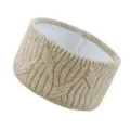 Knit wide headband fleece lined winter warm ear warmer hair accessory for women - Camel