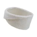 Weißes Strick Stirnband mit Knoten, gemütlicher Ohrenwärmer für Yoga und Sport. - Beige