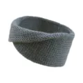 Graues gestricktes Twist Stirnband Ohrwärmer breites Yoga Haarband Winter Haarschmuck - Dunkelgrau