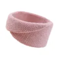 Rosa gestricktes Twist-Stirnband, bequemer Ohrenwärmer und breites Haarband für Yoga. - Nebelrosa