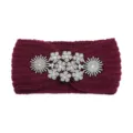 Fascia per capelli in maglia rosso vino con strass fiore cristallo yoga lavaggio viso - Stile Strass Fiocco di Neve / 10 Pezzi / viola-rosso