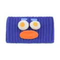 Blaues lustiges Strick-Stinband mit grossem Mund, plueschige Cartoon Haarband fuer Yoga und Gesicht. - Saphirblau