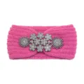 Fascia per capelli in maglia con strass rosa, elegante cerchietto in lana per yoga. - Stile Strass Fiocco di Neve / 10 Pezzi / rosa pesca