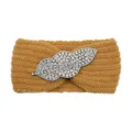 Chic rhinestone leaf knitted headband winter warm hair band fashion yoga face wash hair accessories - Turmeric