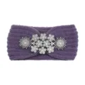 Fascia in maglia viola con decorazioni di strass cristalli, comodo accessorio per donne. - Stile Strass Fiocco di Neve / 10 Pezzi / Viola Ipomea