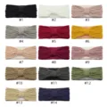 Fleece-lined knit headband winter warm bow hair band multi-color set option daily wear. - Multicolor