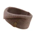Brown knitted mohair cross headband ear warmer winter fashion warm hair accessory for women. - Coffee