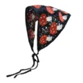 Bandana Cheveux Champignon au Crochet Vintage Tricot Foulard triangulaire Accessoire Cheveux - Champignon Noir