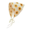 Gehaakte zonnebloem gebreide driehoekige hoofddoek pastorale stijl haaraccessoire - Beige Basis Geel Madeliefje