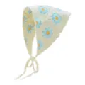 Handgemaakte Gehaakte Madeliefje Driehoek Hoofddoek Gebreid Haarband Haaraccessoire - Beige Basis Blauw Madeliefje