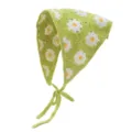 Groene gehaakte madelief hoofddoek bloemen driehoek bandana haaraccessoire vintage gebreid - Groene Basis Wit Madeliefje