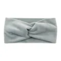 Light grey plush twist headband, wide winter ear warmer hair band for yoga and daily washing face. - Light Gray
