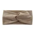 Khaki velvet twist headband for women, soft wide hair band, stylish daily yoga hair accessory - Khaki
