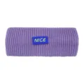 Purple Knitted Headband Y2K Cute Letter Embroidered Hair Band Warm Winter Ear Warmer - Purple