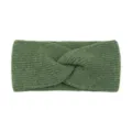 Bandeau croisé en tricot vert foncé, bandeau de sport doux et chaud pour yoga et soin du visage. - Vert