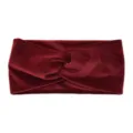 Wine red velvet twisted headband wide brim hair band for yoga daily wear warm winter hair accessories - Burgundy