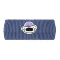 Fascia per capelli in maglia calda inverno scaldino per orecchie ricamo cucciolo simpatico - Blu Con Cappello Cane