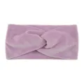 Plush twist headband in light purple, soft fleece hair band for spa, yoga, and daily warm wear. - Light Purple