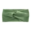 Green velvet twist headband for women, wide plush hair band, cozy yoga hair accessory SKU. - Army Green