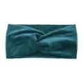 Dark green plush twist headband, soft wide winter warm hair band for daily yoga and washing. - Teal