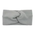 Graues gestricktes Stirnband plüsch Haarband weit Yoga Sport Gesicht Waschen Haaraccessoire - Hellgrau