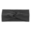 Dunkelgraues Strick-Stirnband, elastisches breites Haarband für Yoga und Alltag. - Schwarz