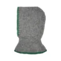 Graue Strick-Sturmhaube mit grünem Rand, warme Winter Skimütze und Nackenwärmer für Outdoor. - Halswärmer Balaclava (#3) / Grau
