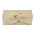 Beiges gestricktes Twist-Stinband, weiches Plüsch-Breitkopfband für Sport, Yoga und Alltag. - Beige