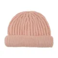 Roze geribbelde kinder gebreide muts, effen kleur warme winter meloenmuts voor peuter. - Roze
