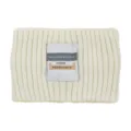 Effen gebreide hoofdband, warme wol oorbeschermer met letterlabel patch, trendy haaraccessoire. - Beige