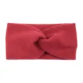 Rotes gestricktes Stirnband mit Knoten, breites Plüsch Haarband für Yoga, Sport und Alltag. - Weinrot