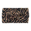 Zebra print twist headband for women, stylish elastic hair band for yoga, sports and daily wear. - Zebra Camel