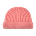 Kinderen snoep kleur gebreide muts schattig warm effen opgerolde rand winter meloen hoed - Perzikroze