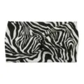 Black white zebra print twist headband elastic sports hair band yoga hair accessories wide. - Zebra White