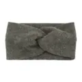 Knitted elastic twist headband for women, wide sports yoga hair band and face washing hair cover - Dark Gray