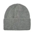 Solid color ribbed knit beanie winter warm cuffed ski hat casual wool cap grey color - Marl Grey