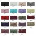 Detailed view of ribbed twist headbands, elastic sports yoga hair bands in multi colors. - Twist Style / Multicolor