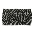 Black and grey zebra print twist headband, elastic wide hair band for yoga sports. - Zebra Grey